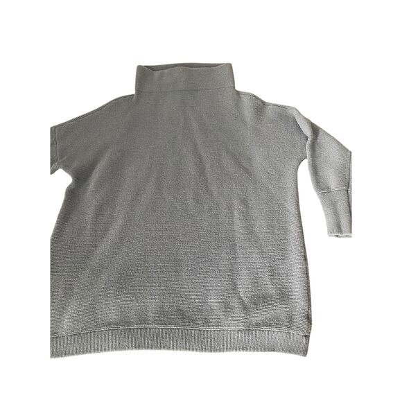 Free People Blue Knit Ottoman Slouchy Pullover Knit Sweater Women's Size Medium - Picture 4 of 10